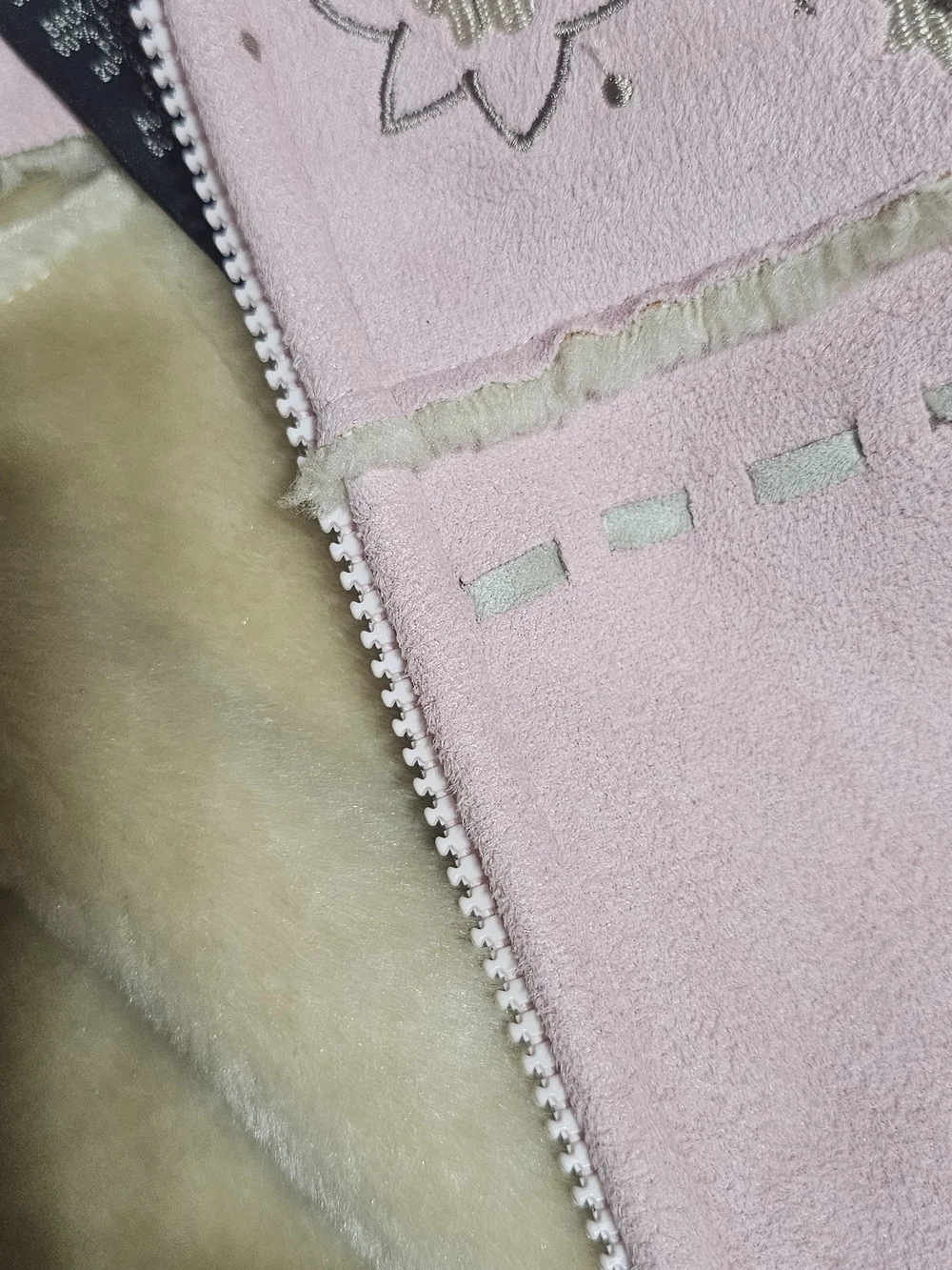 Arizona Jean Company Girls Pink Faux-Fur Trim Hooded Jacket
